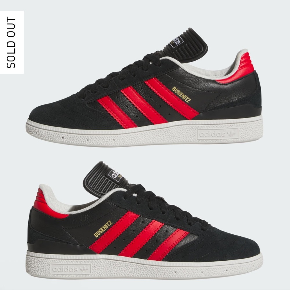 Adidas BUSENITZ PRO SHOES Men’s 11.5 Core Black/Better Scarlet /Cloud White